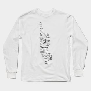 new york city/manhattan map - white Long Sleeve T-Shirt